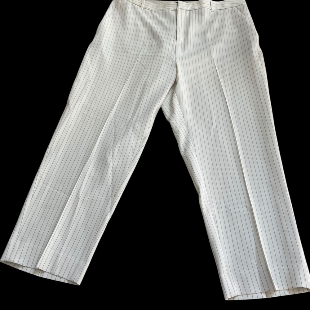 NWT Banana Republic Women’s Size 20 Cream Pinstripe Wide Leg Dress Pants